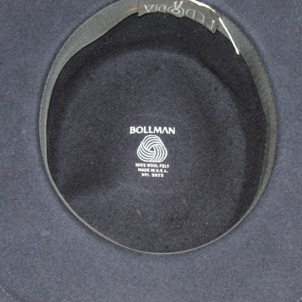 Fedoria by BOLLMAN Blue 100% Wool Felt Fedora Hat - Picture 7 of 10